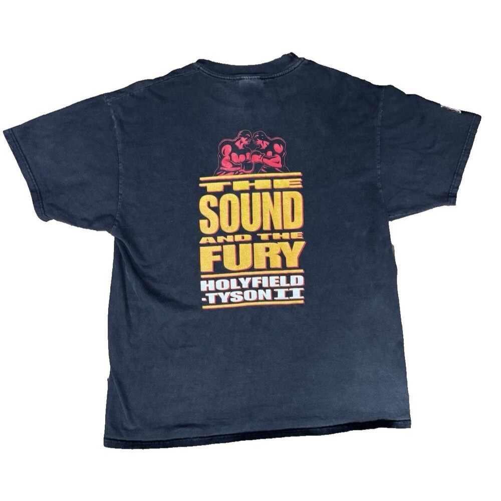 Mike Tyson vs. Holyfield 1997 VTG Sound and Fury St. Ides Gold T-shirt XL RARE